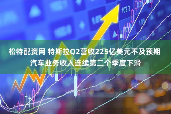 松特配资网 特斯拉Q2营收225亿美元不及预期 汽车业务收入连续第二个季度下滑