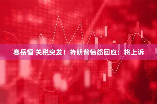赛岳恒 关税突发！特朗普愤怒回应：将上诉